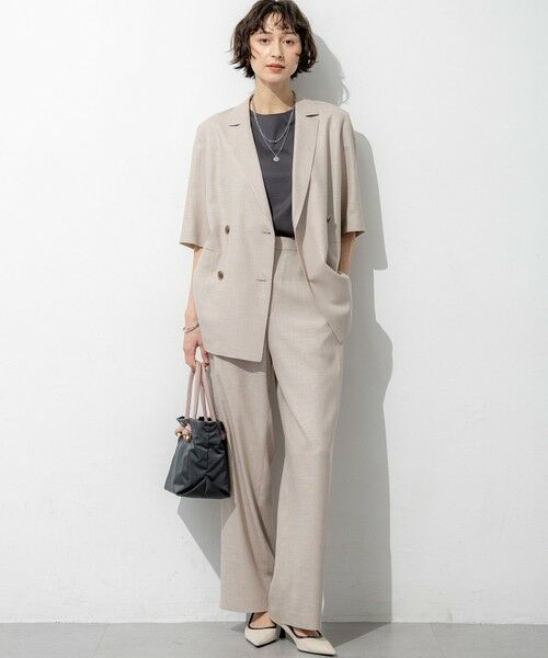 L size ONWARD(大きいサイズ) / エルサイズオンワード カットソー | スムースデザイン タフタスリーブ カットソー | 詳細6