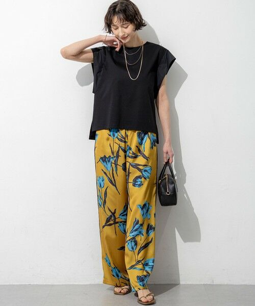 L size ONWARD(大きいサイズ) / エルサイズオンワード カットソー | スムースデザイン タフタスリーブ カットソー | 詳細8