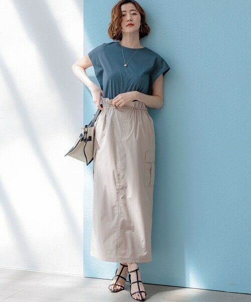 L size ONWARD(大きいサイズ) / エルサイズオンワード カットソー | スムースデザイン タフタスリーブ カットソー | 詳細19