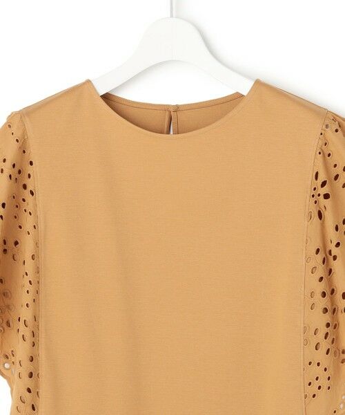 L size ONWARD(大きいサイズ) / エルサイズオンワード カットソー | カットワークエンブロイダリー デザインスリーブ トップス | 詳細12