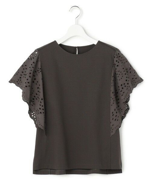 L size ONWARD(大きいサイズ) / エルサイズオンワード カットソー | カットワークエンブロイダリー デザインスリーブ トップス | 詳細21