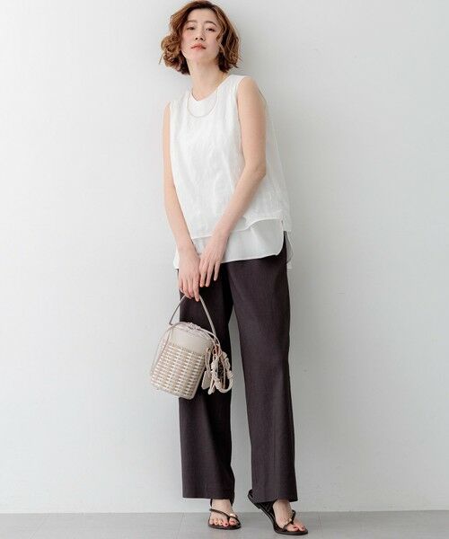 L size ONWARD(大きいサイズ) / エルサイズオンワード シャツ・ブラウス | シアーチェックレイヤード スリーブレス Tブラウス | 詳細2