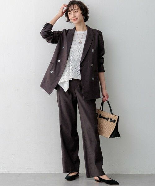 L size ONWARD(大きいサイズ) / エルサイズオンワード カットソー | 【見上愛さん着用】シアーコンフォート クルーネック Tシャツ | 詳細5