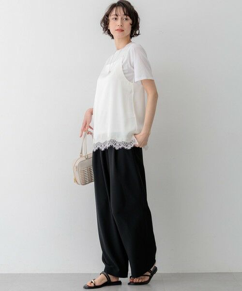 L size ONWARD(大きいサイズ) / エルサイズオンワード カットソー | 【見上愛さん着用】シアーコンフォート クルーネック Tシャツ | 詳細7