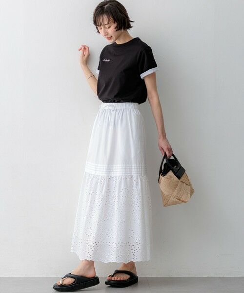 L size ONWARD(大きいサイズ) / エルサイズオンワード カットソー | 【見上愛さん着用】シアーコンフォート クルーネック Tシャツ | 詳細9