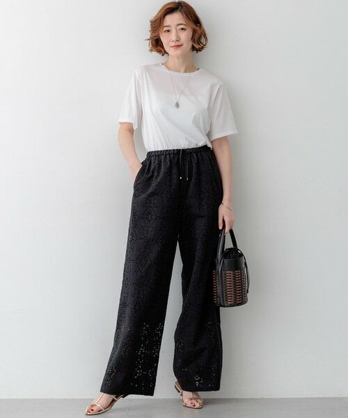 L size ONWARD(大きいサイズ) / エルサイズオンワード カットソー | 【見上愛さん着用】シアーコンフォート クルーネック Tシャツ | 詳細1