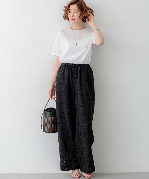 L size ONWARD(大きいサイズ) / エルサイズオンワード カットソー | 【見上愛さん着用】シアーコンフォート クルーネック Tシャツ | 詳細2