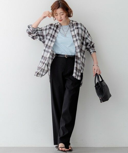 L size ONWARD(大きいサイズ) / エルサイズオンワード カットソー | 【見上愛さん着用】シアーコンフォート クルーネック Tシャツ | 詳細19