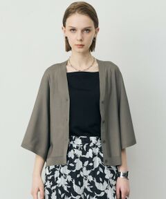 L size ONWARD(大きいサイズ) / エルサイズオンワード カーディガン・ボレロ | フライスリーブ Vネックカーディガン
