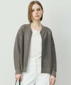 L size ONWARD(大きいサイズ) / エルサイズオンワード ブルゾン | メッシュレースブルゾン