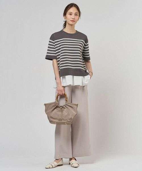 L size ONWARD(大きいサイズ) / エルサイズオンワード ニット・セーター | COTTON ACETATE DRY ニット Tシャツ | 詳細7