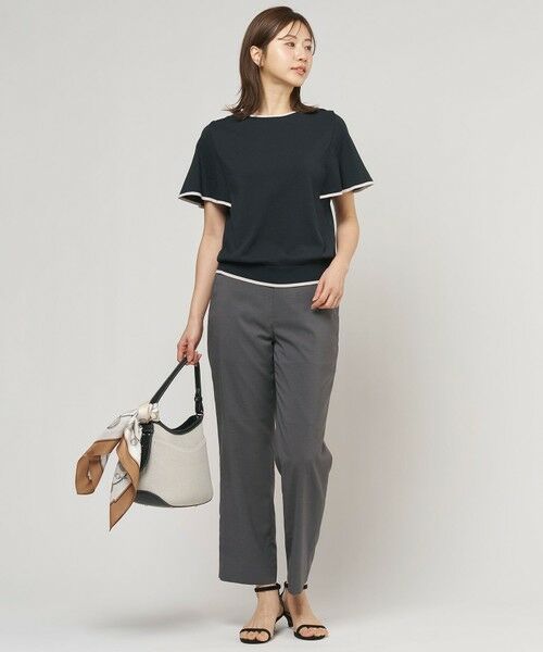 L size ONWARD(大きいサイズ) / エルサイズオンワード ニット・セーター | COOL MINT COTTON POLYESTER フレアスリーブ ニット プルオーバー | 詳細9