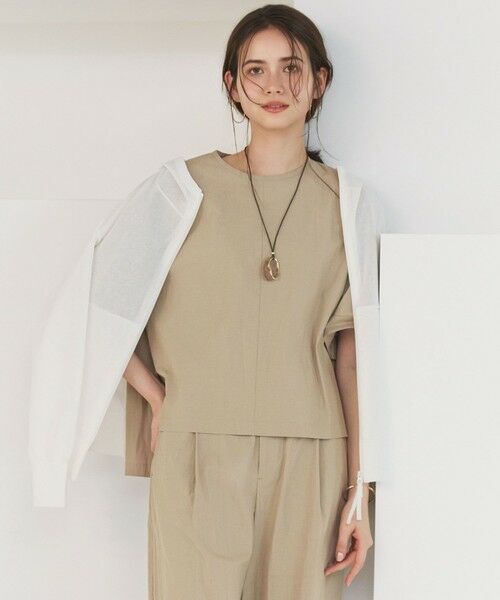 L size ONWARD(大きいサイズ) / エルサイズオンワード パーカー | 【SLOW/一部店舗限定】シアーニット パーカー（オフホワイト）