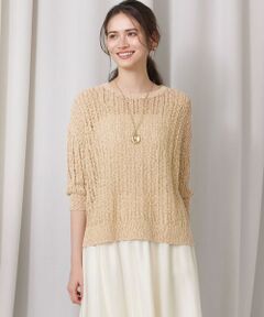 L size ONWARD(大きいサイズ) / エルサイズオンワード ニット・セーター | 【SLOW/一部店舗限定】エンブロイダリープルオーバー サマー ニット