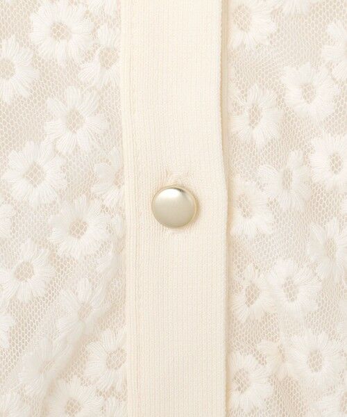 L size ONWARD(大きいサイズ) / エルサイズオンワード カーディガン・ボレロ | レーシー ニット ブルゾン | 詳細3