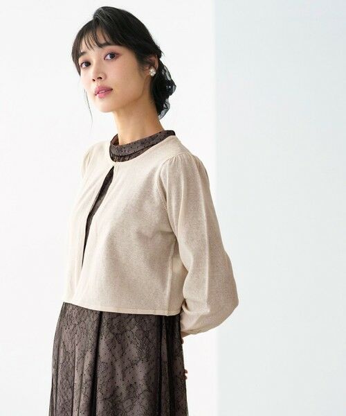 L size ONWARD(大きいサイズ) / エルサイズオンワード カーディガン・ボレロ | 【Lily Calin】シャイニー ボレロ | 詳細3