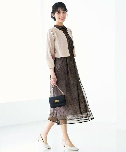 L size ONWARD(大きいサイズ) / エルサイズオンワード カーディガン・ボレロ | 【Lily Calin】シャイニー ボレロ | 詳細5