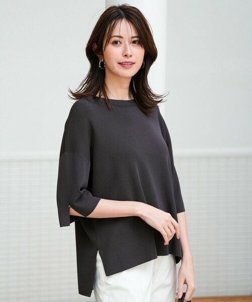 L size ONWARD(大きいサイズ) / エルサイズオンワード ニット・セーター | 【アイスタッチ】ボートネックニット プルオーバー | 詳細1