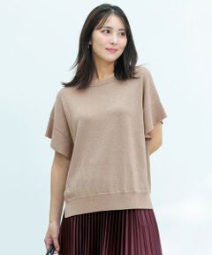 L size ONWARD(大きいサイズ) / エルサイズオンワード ニット・セーター | 【and GIRL掲載/アイスタッチ】フレンチスリーブ ニット