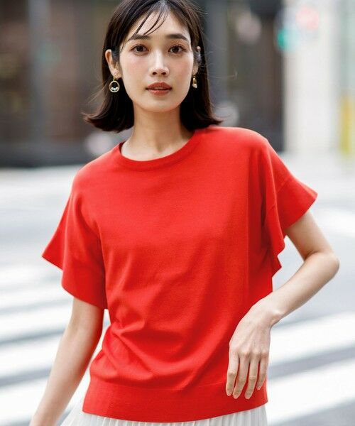 L size ONWARD(大きいサイズ) / エルサイズオンワード ニット・セーター | 【アイスタッチ】フレンチスリーブ ニット | 詳細9