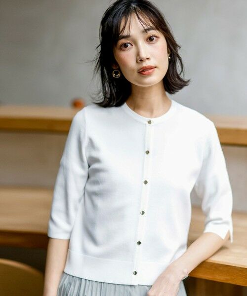L size ONWARD(大きいサイズ) / エルサイズオンワード カーディガン・ボレロ | 【アイスタッチ】ハーフスリーブ カーディガン | 詳細3