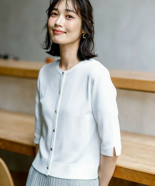 L size ONWARD(大きいサイズ) / エルサイズオンワード カーディガン・ボレロ | 【アイスタッチ】ハーフスリーブ カーディガン | 詳細4