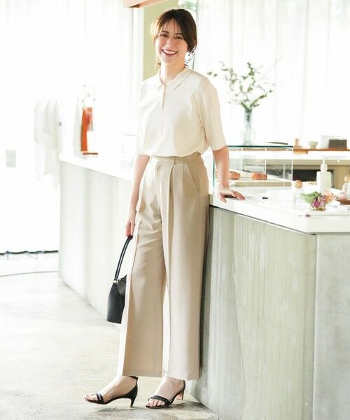 L size ONWARD(大きいサイズ) / エルサイズオンワード ニット・セーター | 【アイスタッチ】ポロ ニット | 詳細2