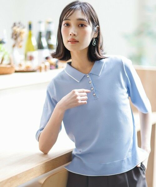 L size ONWARD(大きいサイズ) / エルサイズオンワード ニット・セーター | 【アイスタッチ】ポロ ニット | 詳細16