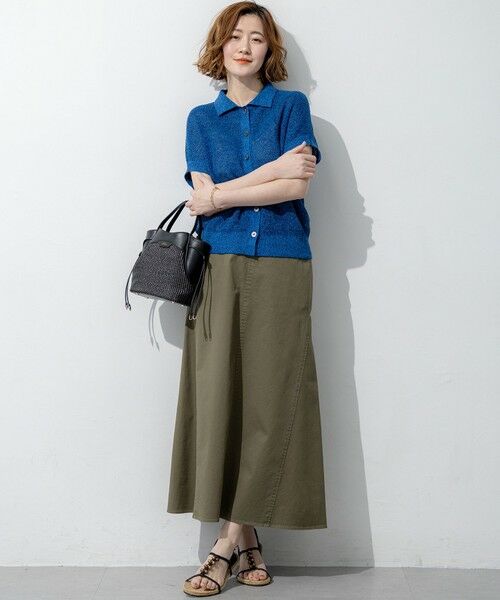 L size ONWARD(大きいサイズ) / エルサイズオンワード ニット・セーター | ピュアリネン ハーフスリーブ ポロニット | 詳細13