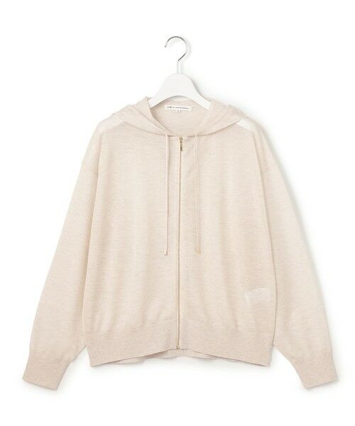 L size ONWARD(大きいサイズ) / エルサイズオンワード パーカー | シャイニーシアーニット ジップアップ パーカー | 詳細10