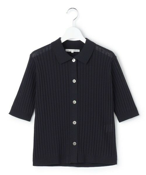 L size ONWARD(大きいサイズ) / エルサイズオンワード ニット・セーター | ワイドリブ 五分袖 ポロニット | 詳細15