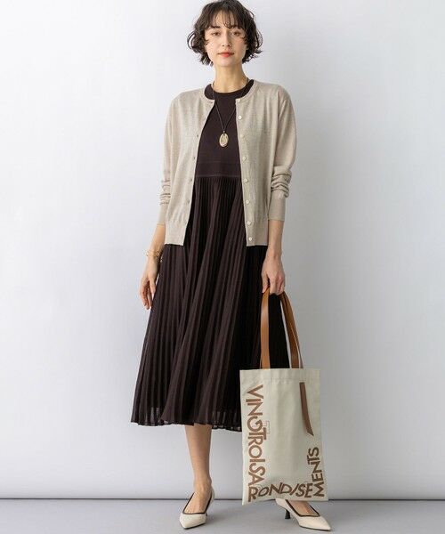 L size ONWARD(大きいサイズ) / エルサイズオンワード カーディガン・ボレロ | 【見上愛さん着用】ピュアリネンハイゲージ カーディガン | 詳細3