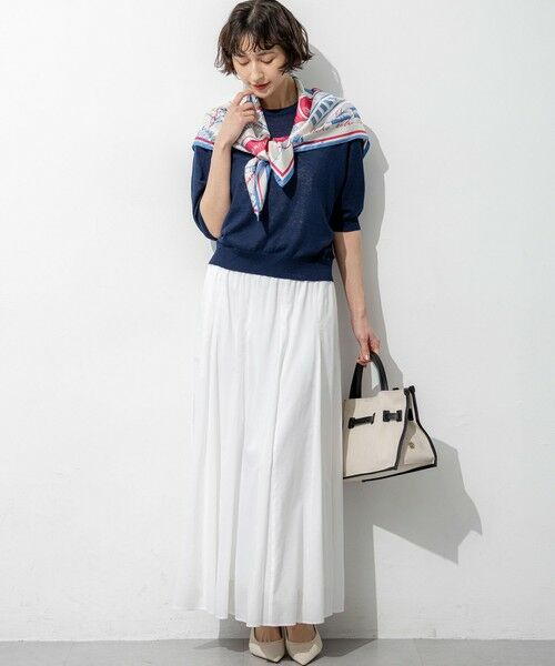 L size ONWARD(大きいサイズ) / エルサイズオンワード ニット・セーター | ピュアリネンハイゲージ パフスリーブ ニット | 詳細12