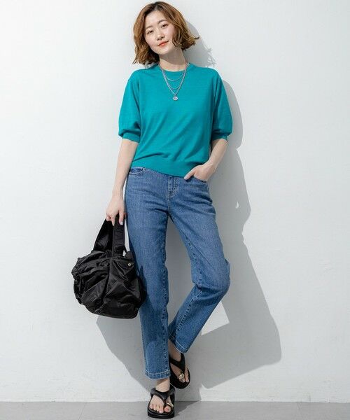 L size ONWARD(大きいサイズ) / エルサイズオンワード ニット・セーター | ピュアリネンハイゲージ パフスリーブ ニット | 詳細15