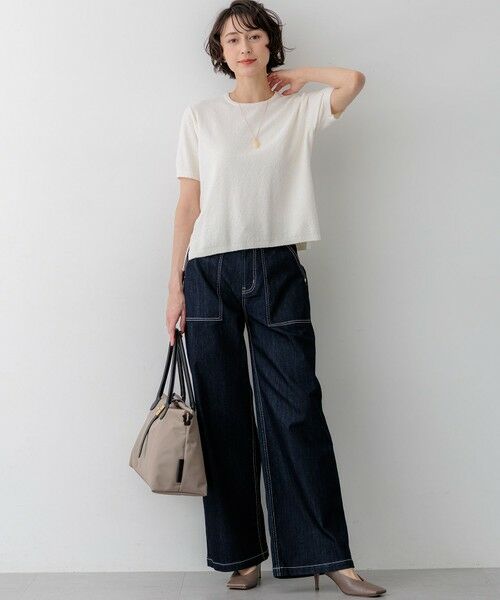 L size ONWARD(大きいサイズ) / エルサイズオンワード ニット・セーター | コットンナイロンミニブークレ ニットT | 詳細2