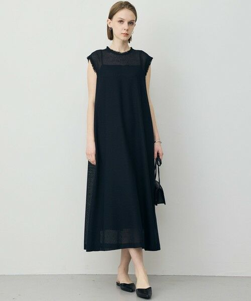 L size ONWARD(大きいサイズ) / エルサイズオンワード ロング・マキシ丈ワンピース | サマーレノクロス フレアワンピース | 詳細1