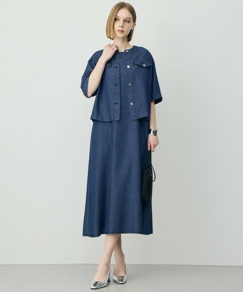 L size ONWARD(大きいサイズ) / エルサイズオンワード ロング・マキシ丈ワンピース | ナチュラルソフトデニム ノースリーブワンピース | 詳細4