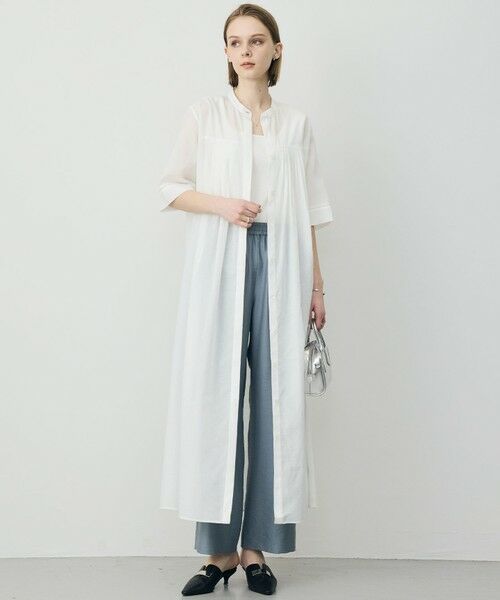 L size ONWARD(大きいサイズ) / エルサイズオンワード ミニ丈・ひざ丈ワンピース | リネンスラブローン シャツワンピース | 詳細1