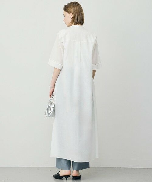 L size ONWARD(大きいサイズ) / エルサイズオンワード ミニ丈・ひざ丈ワンピース | リネンスラブローン シャツワンピース | 詳細3