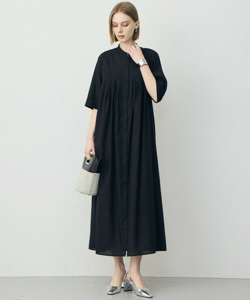 L size ONWARD(大きいサイズ) / エルサイズオンワード ミニ丈・ひざ丈ワンピース | リネンスラブローン シャツワンピース | 詳細6