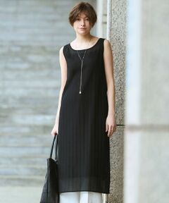 L size ONWARD(大きいサイズ) / エルサイズオンワード ミニ丈・ひざ丈ワンピース | 【30th ANNIVERSARY】シアーライトリュクス ニットワンピース