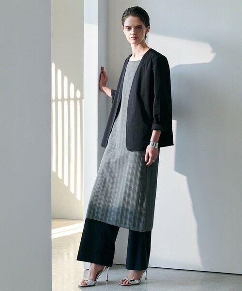 L size ONWARD(大きいサイズ) / エルサイズオンワード ミニ丈・ひざ丈ワンピース | 【30th ANNIVERSARY】シアーライトリュクス ニットワンピース | 詳細1