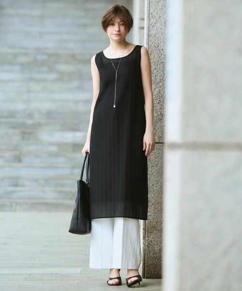 L size ONWARD(大きいサイズ) / エルサイズオンワード ミニ丈・ひざ丈ワンピース | 【30th ANNIVERSARY】シアーライトリュクス ニットワンピース | 詳細9