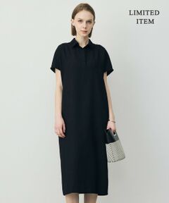 L size ONWARD(大きいサイズ) / エルサイズオンワード ロング・マキシ丈ワンピース | 【WEB限定】FluidBackSatin ニット衿シャツワンピース