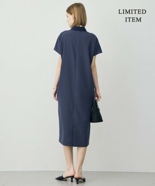 L size ONWARD(大きいサイズ) / エルサイズオンワード ロング・マキシ丈ワンピース | 【WEB限定】FluidBackSatin ニット衿シャツワンピース | 詳細2