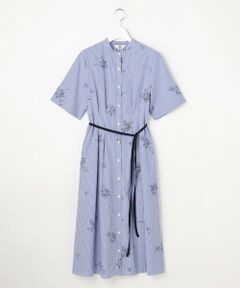 L size ONWARD(大きいサイズ) / エルサイズオンワード ロング・マキシ丈ワンピース | 【一枚で着映え】ストライプ×フラワープリント ワンピース