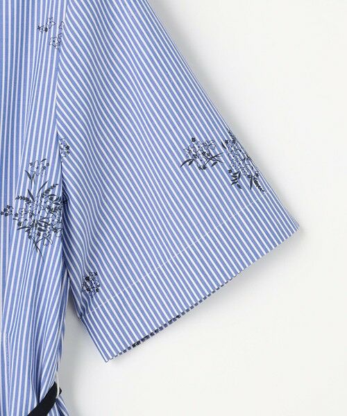 L size ONWARD(大きいサイズ) / エルサイズオンワード ロング・マキシ丈ワンピース | 【一枚で着映え】ストライプ×フラワープリント ワンピース | 詳細4