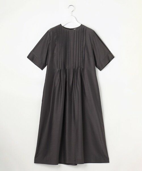 L size ONWARD(大きいサイズ) / エルサイズオンワード ロング・マキシ丈ワンピース | エアリースパンボイル ワンピース（スレートブラウン系）
