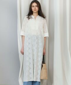 L size ONWARD(大きいサイズ) / エルサイズオンワード ミニ丈・ひざ丈ワンピース | 【SLOW/一部店舗限定】モチーフレース ワンピース