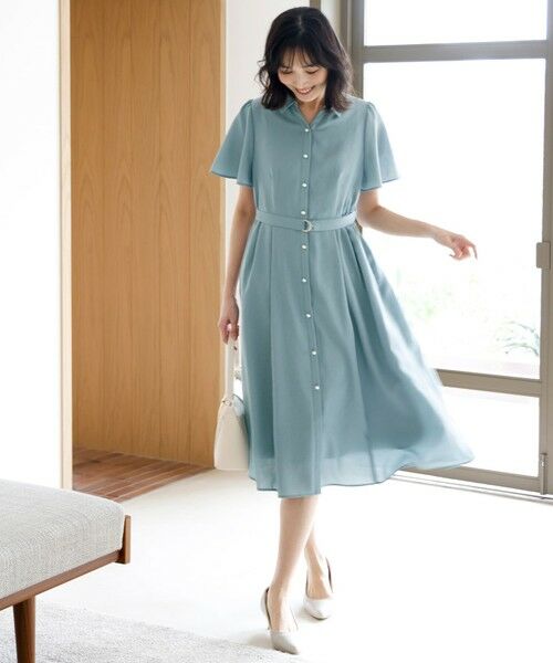 L size ONWARD(大きいサイズ) / エルサイズオンワード ミニ丈・ひざ丈ワンピース | スムージーポリエステル ワンピース | 詳細1